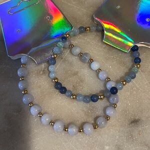 Beads bracelet with gold filled multicolored size 61/2 small